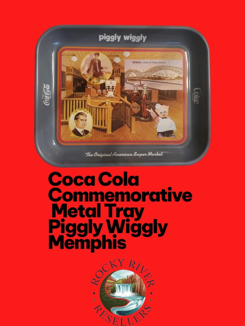 Coca-Cola Collectors Metal Tray | Memphis TN | Piggly Wiggly | 13" X 10.5"
